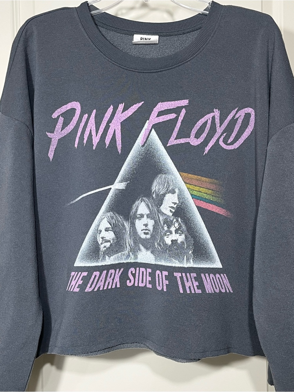 Pink Floyd Dark Side of the‎ Moon Cropped Sweatshirt Gray Women’s XXL